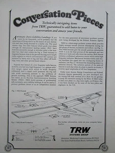 12/1972 PUB TRW SYSTEMS GROUP AUTOMATIC ZERO VISIBILITY LANDING ORIGINAL ANZEIGE - Bild 1 von 1
