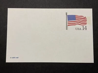 U.S. 1987 Sc# UX117 U.S. Flag 14¢ Postal Card MNH Postcard - Image 1 of 2