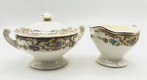 "Antiguo tazón de crema y azúcar con montaje en tapa cerámica Clemens ""Mildred" - Imagen 1 de 9