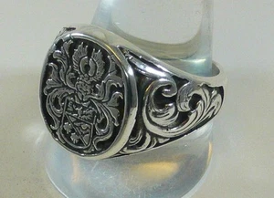 ANELLO STEMMA CAVALIERE ARGENTO 925 KNIGHTS CREST RING IN SOLID STERLING SILVER - Picture 1 of 7