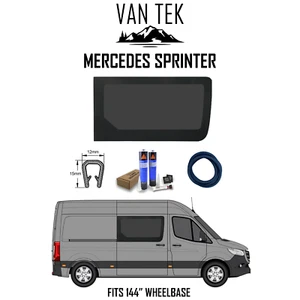 Mercedes Sprinter Passenger Side Solid Window FIT KIT AND U TRIM - Picture 1 of 7