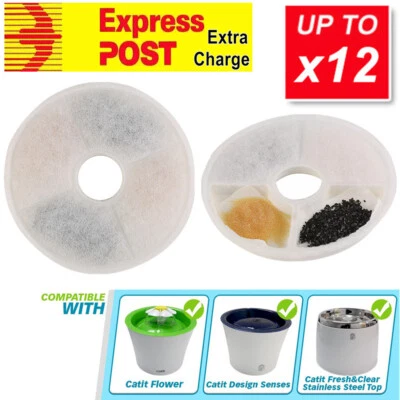 CRYSTAL PURE Replacement Triple Action Filter for Catit Senses 2.0 Flower Water Fountain