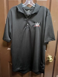 Vintage Wrestling WWE Scratch Polo Shirt Size Large Event Employee Black WWF - Picture 1 of 13