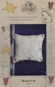 House Cat ~ Calico Station #S15 - Embroidery Craft Pillow Pattern - Picture 1 of 2