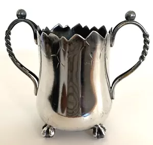 Vintage Wilcox Silber Teller Cracked Egg Set 5334 Doppelgriff Schale Vase 4" - Bild 1 von 9
