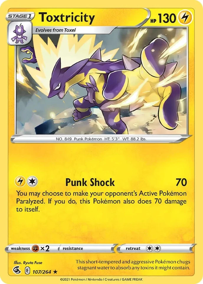 Holo Toxtricity 107/264 Fusion Strike  Pokemon TCG - Image 1 of 1