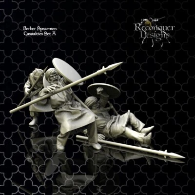 SAGA - 3 Berber Casualties in resina 28mm DA DIPINGERE - NO BASI - Immagine 1 di 3