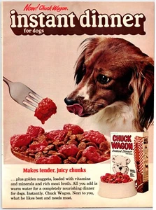 PRINT AD 1971 Kooikerhondje Chuck Wagon Instant Dog Food Dutch Duck Spaniel - Picture 1 of 1