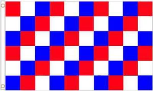 Red White & Blue Check Polyester 5'x3' Flag - Picture 1 of 3