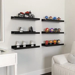 6 Pack Floating Wall Shelves, Display Shelves for Home Decoration Splattertide - Picture 1 of 25