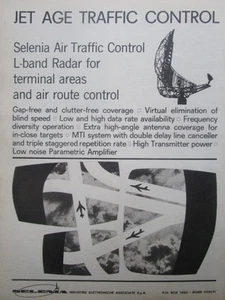 9/1964 PUB SELENIA AIR TRAFFIC CONTROL SYSTEMS RADAR L-BAND ORIGINAL AD - Imagen 1 de 1