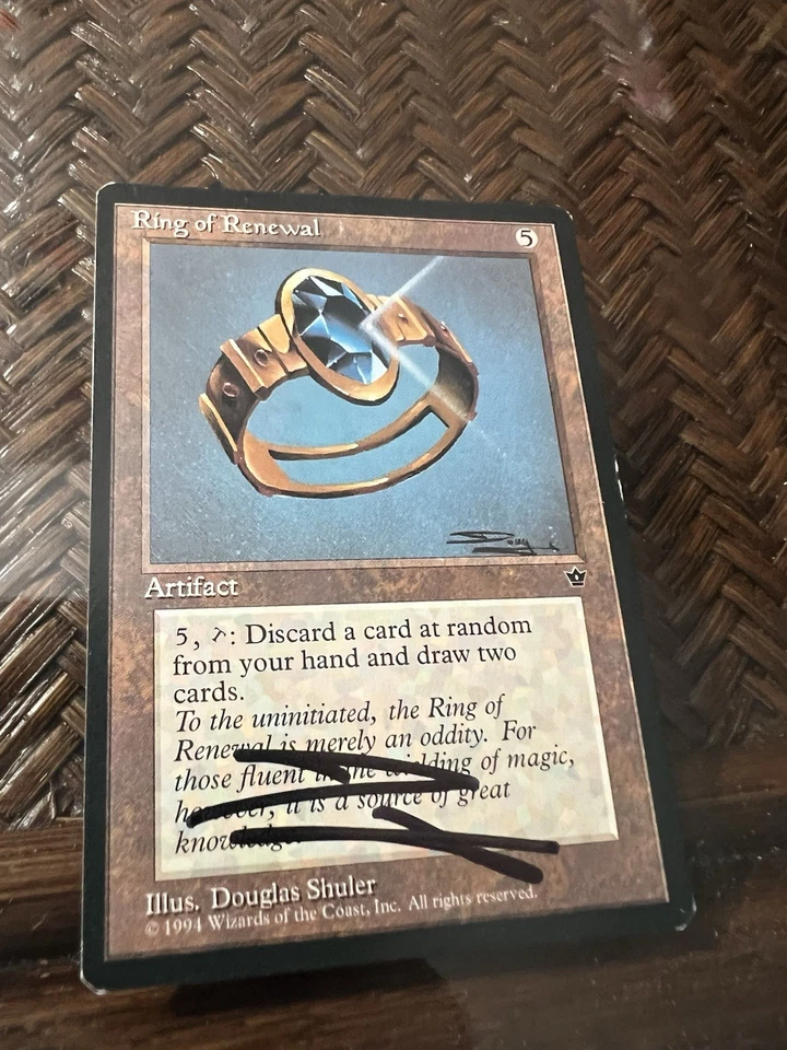 Mtg. Ring of Renewal. Fallen Empires. Played. Signed - Image 1 of 1
