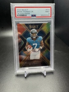 Panini Select 2023 Brian Thomas Jr. Rookie XRC Tie-Dye Prizm SP #513/25 PSA 9 - Imagen 1 de 2