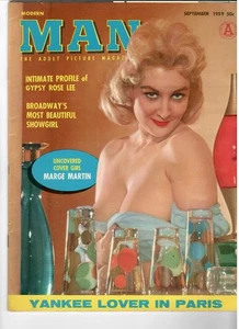 MODERN MAN Magazine, Sept. 1959 Marge Martin, Gypsy Rose Lee, Jane Dolinger ++ - Imagen 1 de 3