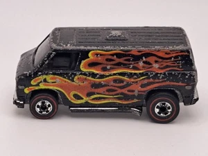 1974 Hot Wheels REDLINE Black Super Van with Flames - Picture 1 of 8