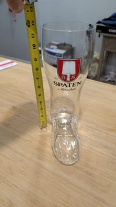 Riesen Spaten München 2 Liter 2L Glas Bier Stiefelkrug Stein Das Boot Großbier - Bild 1 von 6