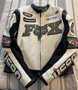 Custom Racing Motorcycle Leather Jacket - Like New - Picture 1 of 10
