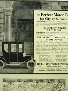The ELECTRIC CAR STORAGE BATTERY CO. AD 1910 Matted - Picture 1 of 3