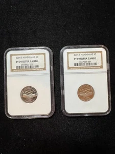2004-S 5C Handshake Jefferson Nickel 2 Coin Set - PF70 & PF69 Ultra Cameo - Picture 1 of 5