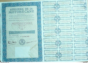 Motobecane Pantin (93) action 50 fr 1923 - Picture 1 of 1