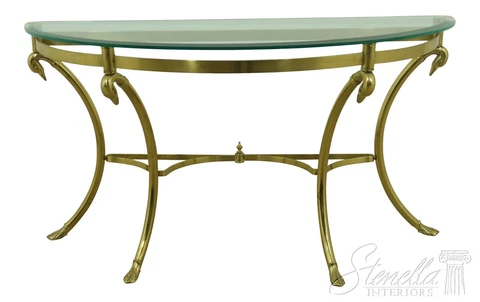F54455EC: Swan Brass Glass Top Console Table Cover