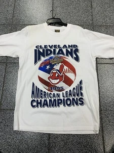 Camiseta Rara Grande Deadstock De Colección Indios de Cleveland Liga Americana Campos Años 90 - Imagen 1 de 4