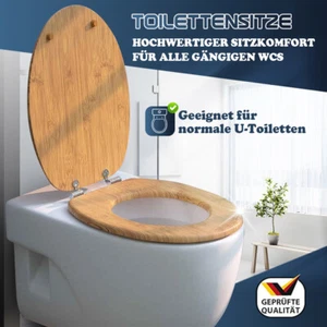 MDF Toilettendeckel stabil Toilettensitz mit absenkautomatik bambus WC deckel - Bild 1 von 9