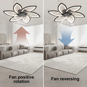 Dimmable Ceiling Light Fan with Remote Control,Black Pendant Lamp Fixture Indoor - Picture 1 of 7