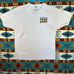 Camiseta Hanes Hawaii 2000 Souvenir Gráfico Blanca XL - Imagen 1 de 10