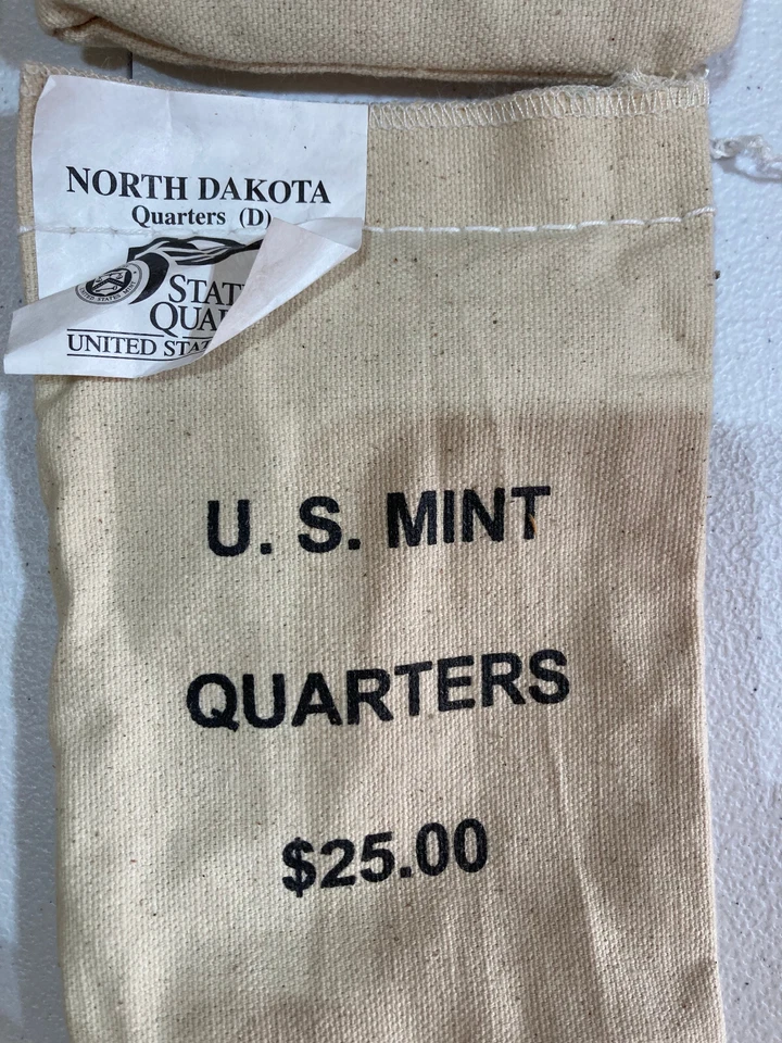 2006-D  North Dakota State Quarter Original Mint Sewn Bag 100 coins - Image 1 of 1