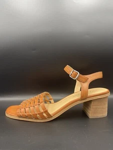 Lucky Brand ‘Lowis’ Strappy Cognac Brown Burnished Nappa Leather Sandals Size 11 - Picture 1 of 6
