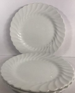 Johnson Brothers 3-Bread & Butter Plates Regency White Swirl England 6 1/4" D