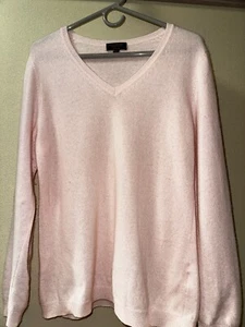 Charter Club Classic Luxury Cashmere V-Neck Sweater - Pink Wmns Large 2 Ply Yarn - Picture 1 of 10