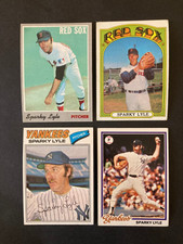 4 SPARKY LYLE Topps Set Baseball Cards-1970-1972-1977-1978 id#8 RED SOX-YANKEES