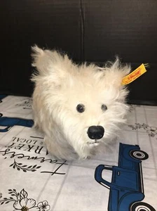 NWT-9” Steiff Westie 22 Terrier Dog Made for MBI USA Plush White Mojair - Picture 1 of 5