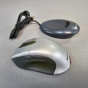 Microsoft Wireless Intellimouse Optical Explorer Gray Mouse and USB Receiver - Picture 1 of 8