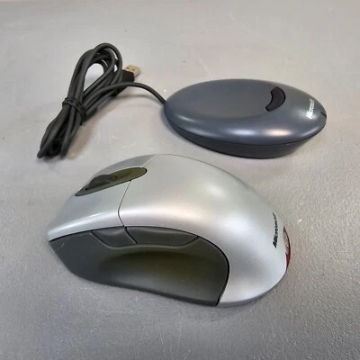 Microsoft Wireless Intellimouse Optical Explorer Gray Mouse and USB Receiver - Image 1 of 4