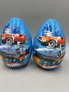 2 Hot Wheels Plastic Easter Eggs W/ Jelly Beans & Candy Cars Inside, 2.71oz Each - Picture 1 of 8