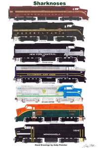 Sharknose Locomotives 11"x17" Poster by Andy Fletcher signed - Picture 1 of 1