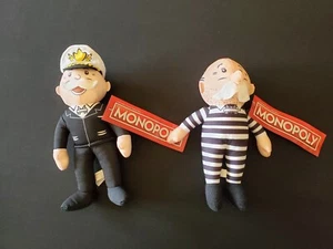 2X Mr. Monopoly Plüsch 10 Zoll KONVOLUT JAILBIRD CAPTAIN MONOPOLY NEU MIT ETIKETT  - Bild 1 von 4