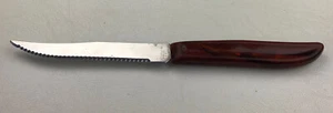 Vintage 8" Quikut Brown Plastic Handle Stainless Steel STEAK KNIFE - Picture 1 of 3