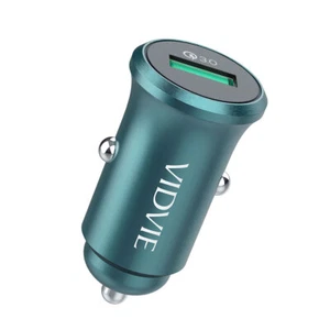VIDVIE Mini Cargador de Coche USB Carga Rápida Metal 18W con Cable de Carga CC520 - Imagen 1 de 6