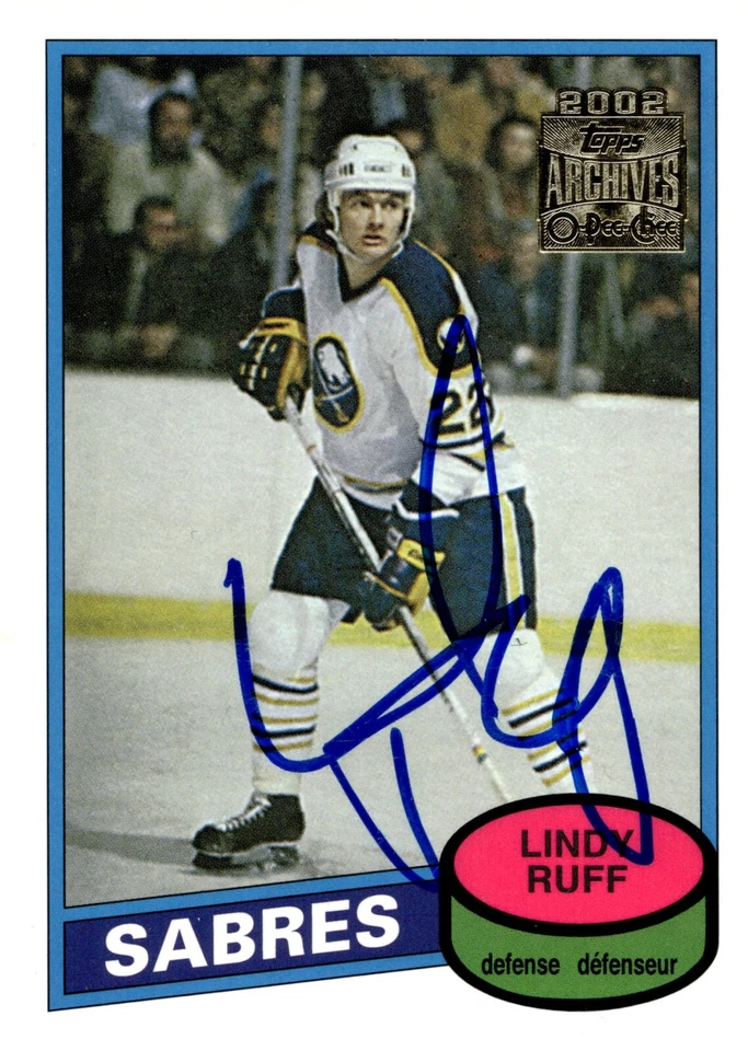 Lindy Ruff - Signed 2002 Topps O-Pee-Chee Archives Card #319 - Buffalo Sabres - Image 1 of 2