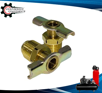 KINGSTON 2 Air Compressor Tank Drain Valve / Wingnut Screw Petcock Drain Plug 1/4" MNPT
