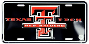 TEXAS TECH RED RAIDERS ETIQUETA DE CAMIÓN COCHE PLACA DE LICENCIA UNIVERSIDAD LETRERO EN RELIEVE - Imagen 1 de 1