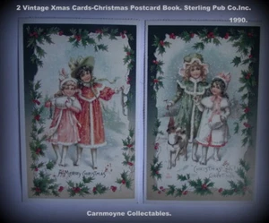 2 Vintage Xmas Cards-Christmas Postcard Book.Sterling Pub Co.Inc New York.AH5803 - Picture 1 of 2