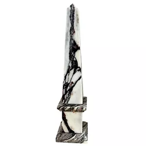 Obelisco Classico Marmo Calacatta Viola Rosso Luana Scultura da Tavolo H 40cm - Photo 1 sur 3