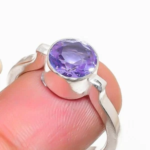 Blue Iolite Gemstone Handmade 925 Sterling Silver Jewelry Ring Size 7 (US) - Picture 1 of 1