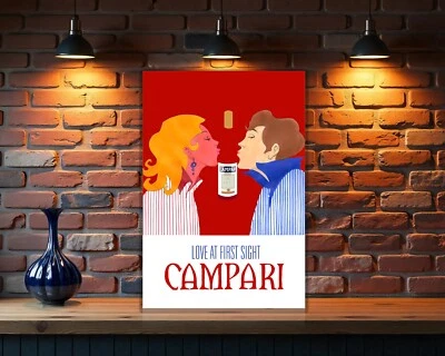 Vintage Campari “Love at First Sight” Retro Pop Heavy Metal  Sign – 60x40 cm - Image 1 of 4
