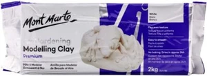 Mont Marte White Air Hardening Modeling Clay, 2kg (4.4lb). Approximate 24 Hour - Picture 1 of 1